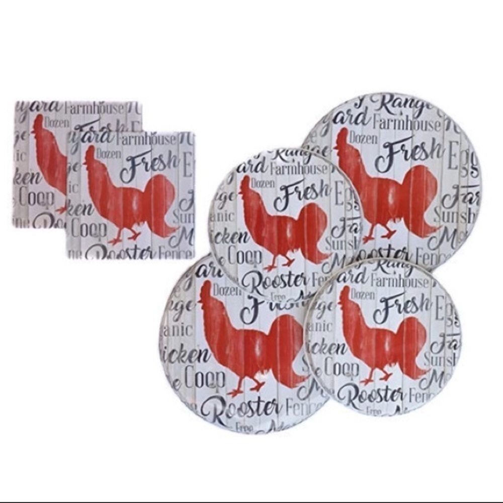 Range Kleen Farmhouse Kitchen Burner Cover Hot Pad 6 Piece Set